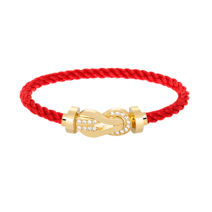 [⭐Luxery]CHANCE LARGE 8 FIGURE BUCKLE HALF DIAMOND BRACELET GOLD