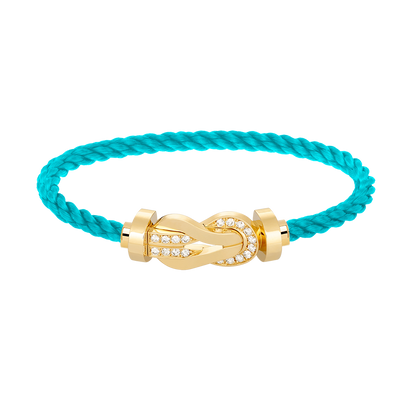 [⭐Luxery]CHANCE LARGE 8 FIGURE BUCKLE HALF DIAMOND BRACELET GOLD