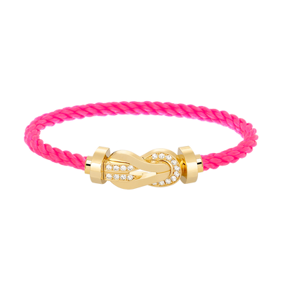 [⭐Luxery]CHANCE LARGE 8 FIGURE BUCKLE HALF DIAMOND BRACELET GOLD