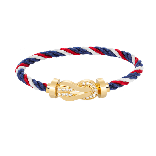 [⭐Luxery]CHANCE LARGE 8 FIGURE BUCKLE HALF DIAMOND BRACELET GOLD