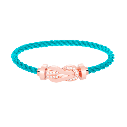 [⭐Luxery]CHANCE LARGE 8 FIGURE BUCKLE HALF DIAMOND BRACELET ROSE GOLD