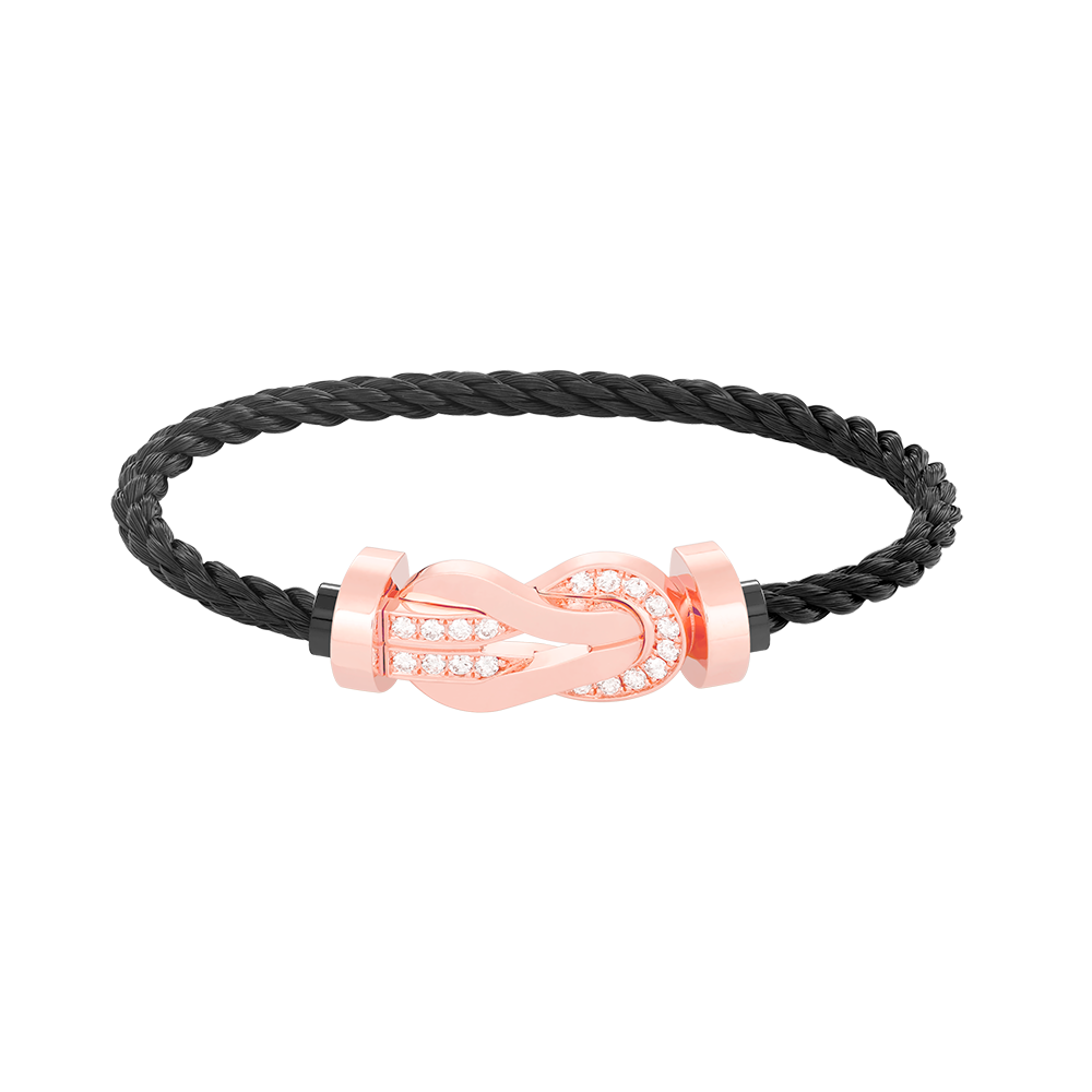 [⭐Luxery]CHANCE LARGE 8 FIGURE BUCKLE HALF DIAMOND BRACELET ROSE GOLD