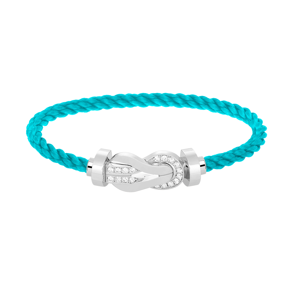 [⭐Luxery]CHANCE LARGE 8 FIGURE BUCKLE HALF DIAMOND BRACELET SILVER