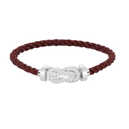 [⭐Luxery]CHANCE LARGE 8 FIGURE BUCKLE HALF DIAMOND BRACELET SILVER