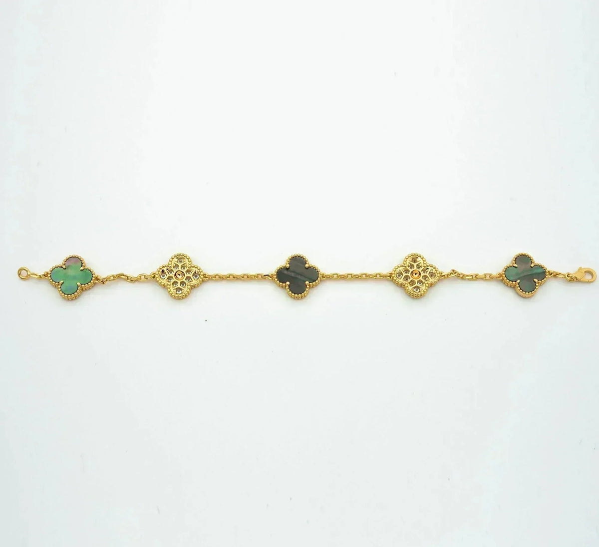[⭐Luxery] CLOVER 5 MOTIF GRAY MOP BRACELET COLLECTION