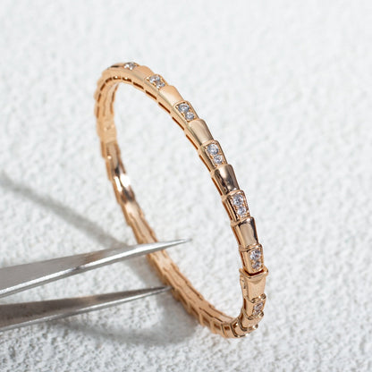 [⭐Luxery]SERPENTI SMALL BRACELET PINK GOLD DIAMOND