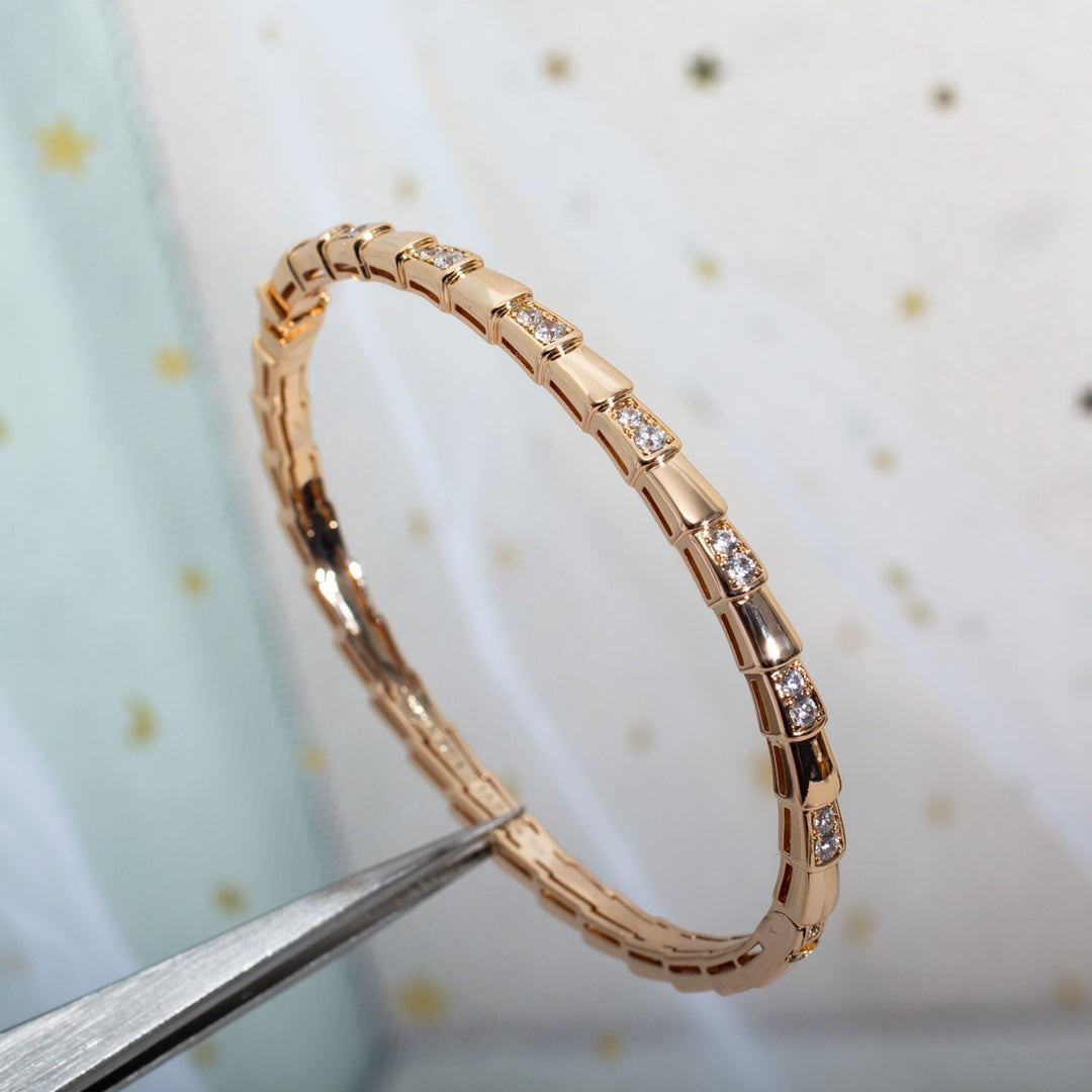 [⭐Luxery]SERPENTI BRACELET PINK GOLD DIAMOND