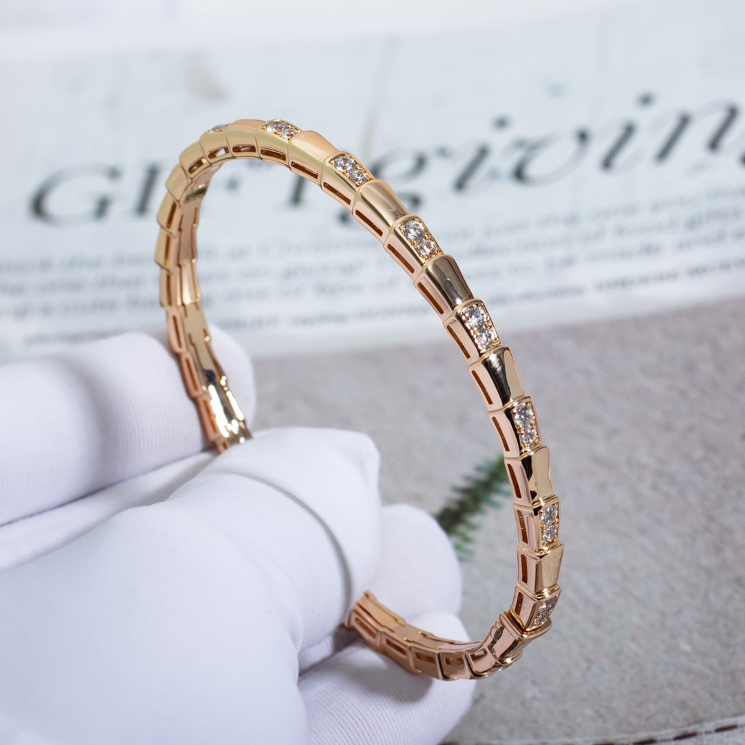 [⭐Luxery]SERPENTI SMALL BRACELET PINK GOLD DIAMOND