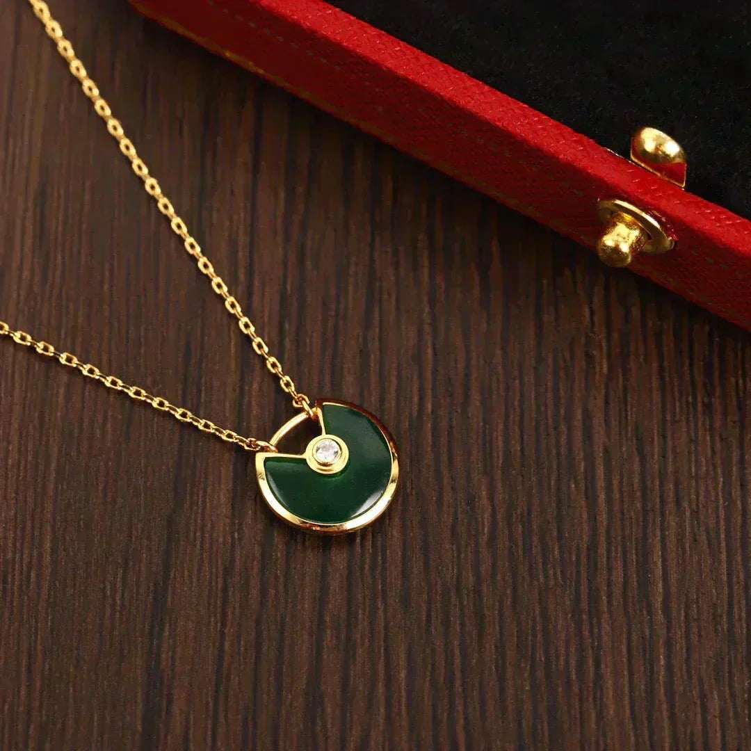 [⭐Luxery]AMULETTE GOLD MALACHITE NECKLACE
