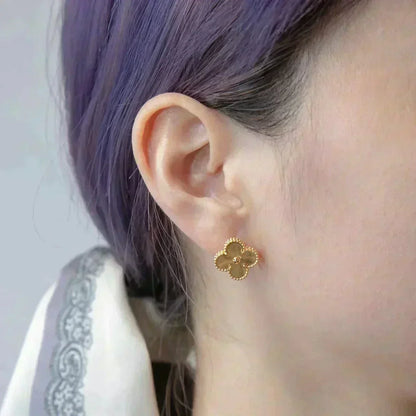 [⭐Luxery]CLOVER MEDIUM 1 MOTIFS LASER EARRINGS