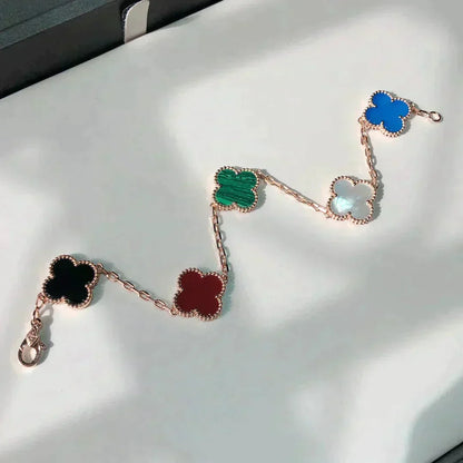 [⭐Luxery]CLOVER 5 MOTIFS MULTICOLOR BRACELET