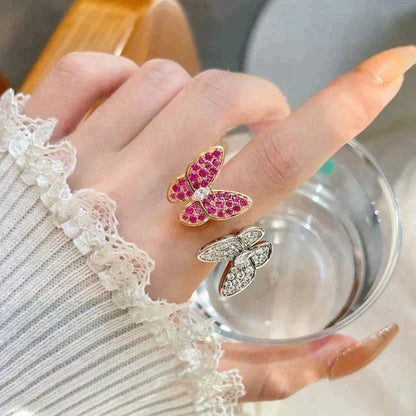 [⭐Luxery]TWIN BUTTERFLY DIAMOND RING