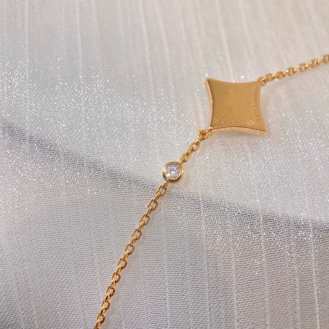 [⭐Luxery]COLOR STAR PINK GOLD DIAMOND BRACELET