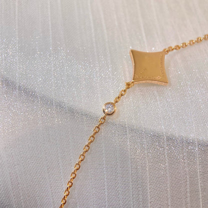[⭐Luxery]COLOR STAR PINK GOLD DIAMOND BRACELET