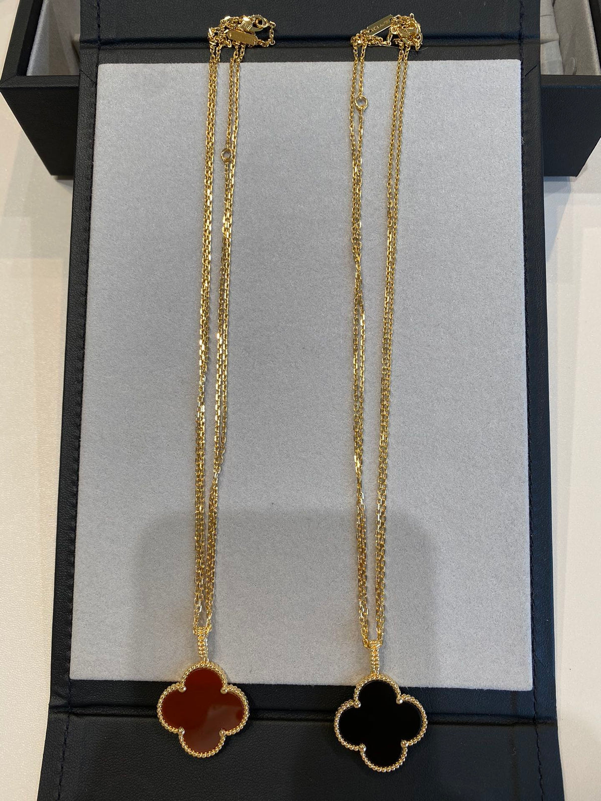 [⭐Luxery]CLOVER 25MM NECKLACE GOLD CARNELIAN