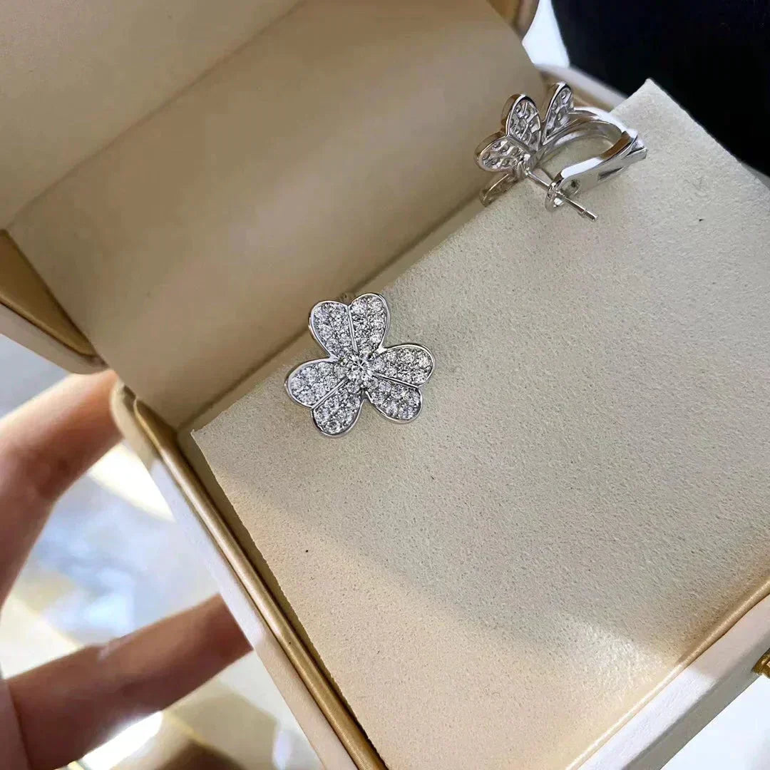 [⭐Luxery]CLOVER COMOS DIAMOND EARRINGS SILVER