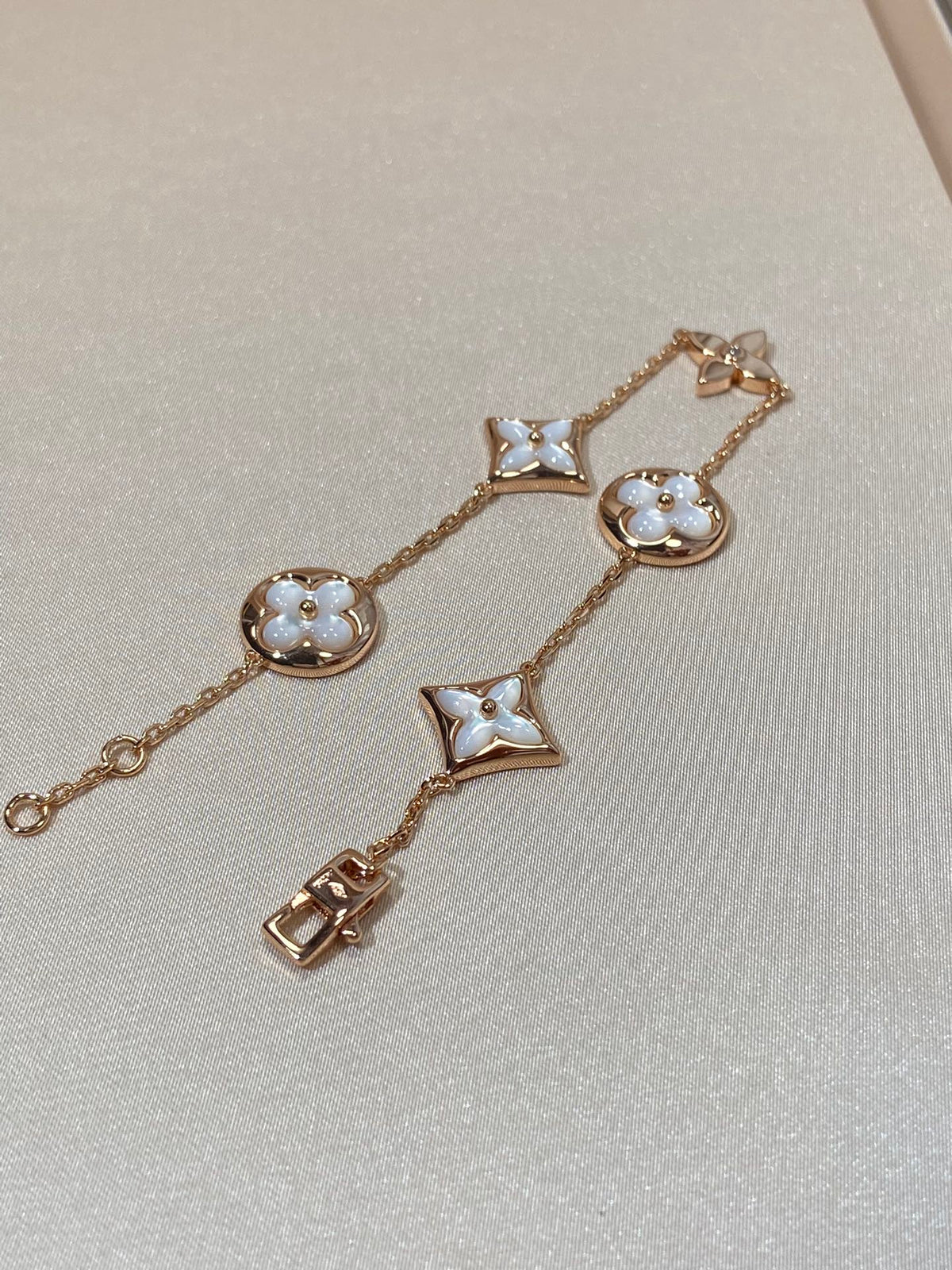 [⭐Luxery]STAR AND SUN 5 MOTIF MOP PINK GOLD BRACELET