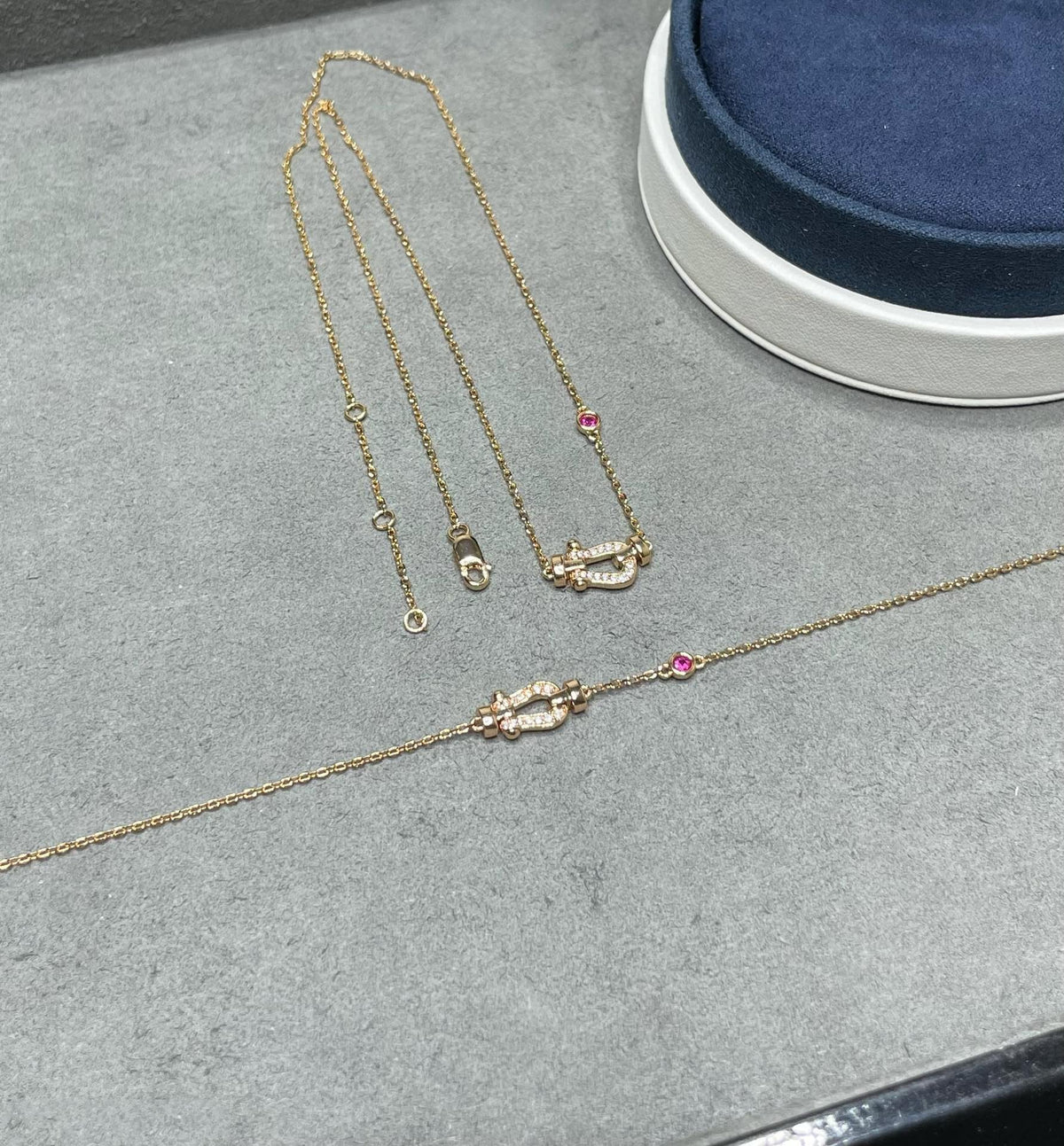 [⭐Luxery]FORCE 10 DIAMOND PINK GOLD NECKLACE