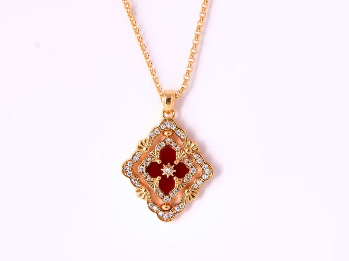 [⭐Luxery] B.C.L ENAMEL ROTATING SINGLE-DIAMOND NECKLACE（Various colors）
