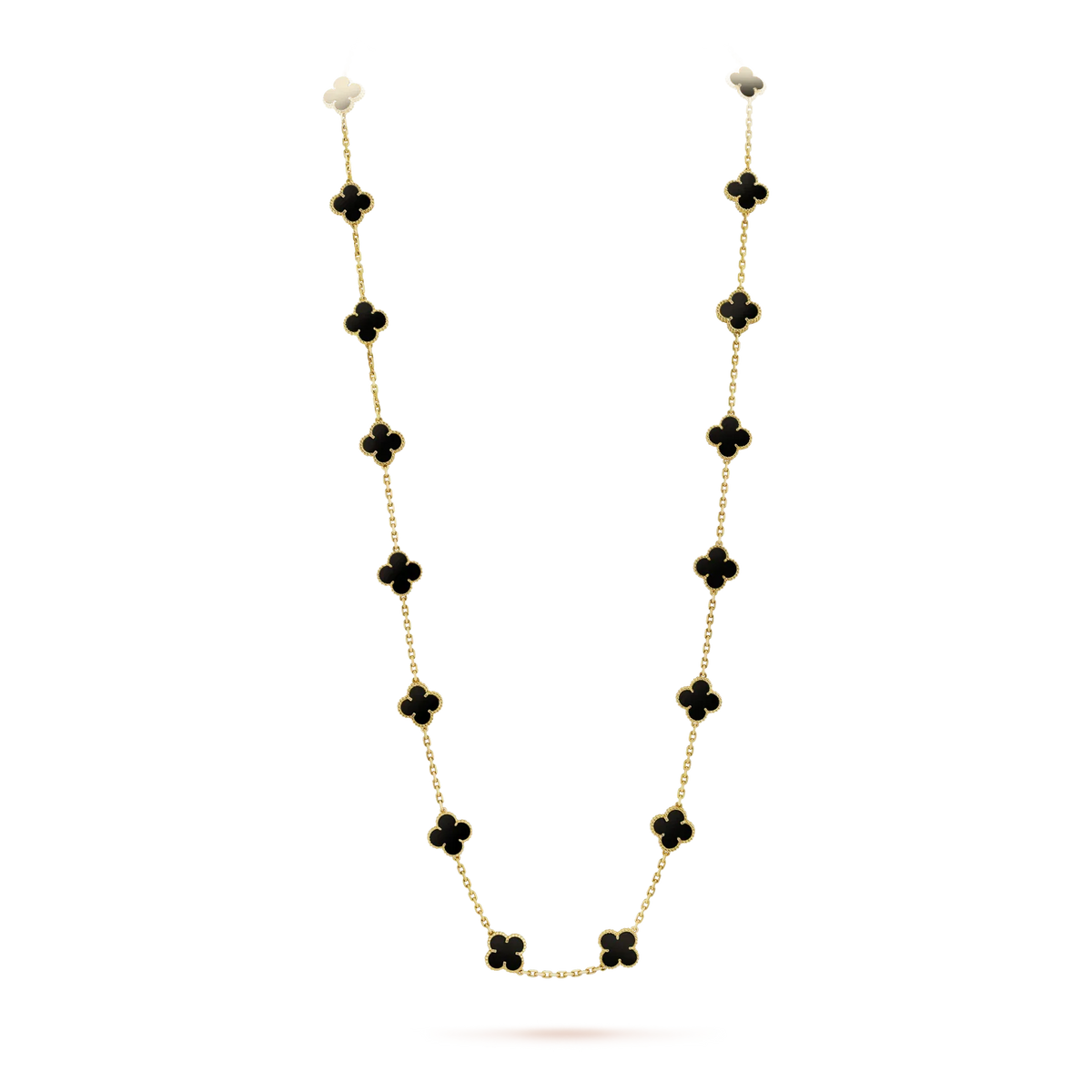 [⭐Luxery]CLOVER 20 MOTIFS ONYX NECKLACE