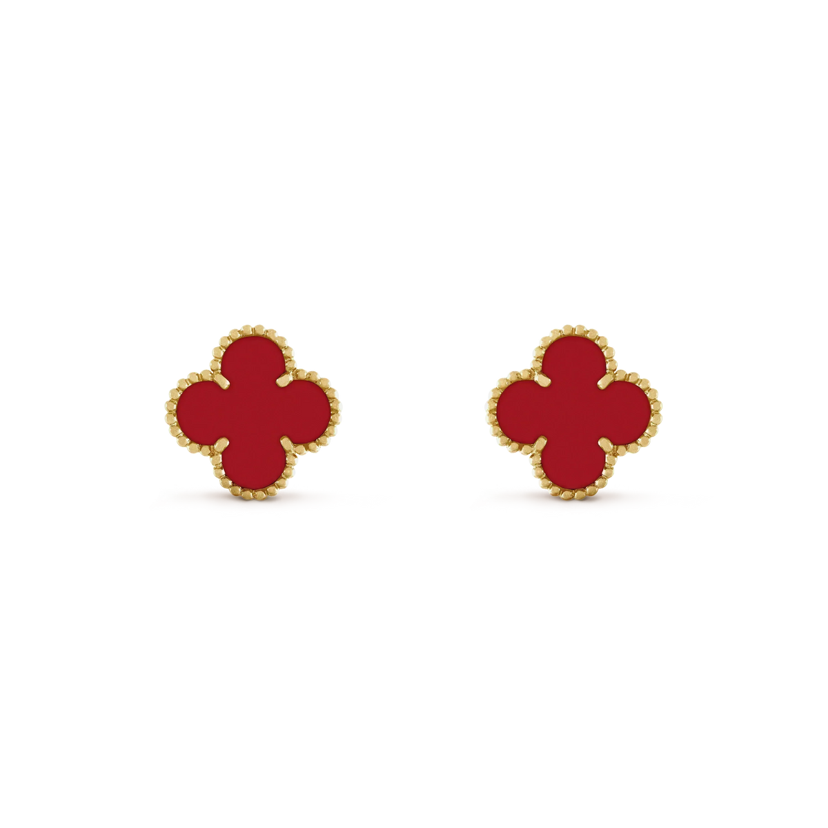 [⭐Luxery]CLOVER MINI 9.5MM CARNELIAN EARRINGS
