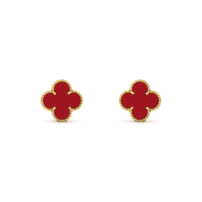 [⭐Luxery]CLOVER MINI 9.5MM CARNELIAN EARRINGS