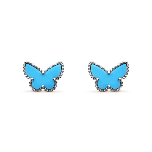 [⭐Luxery]BUTTERFLY TURQUOISE EARRINGS SILVER