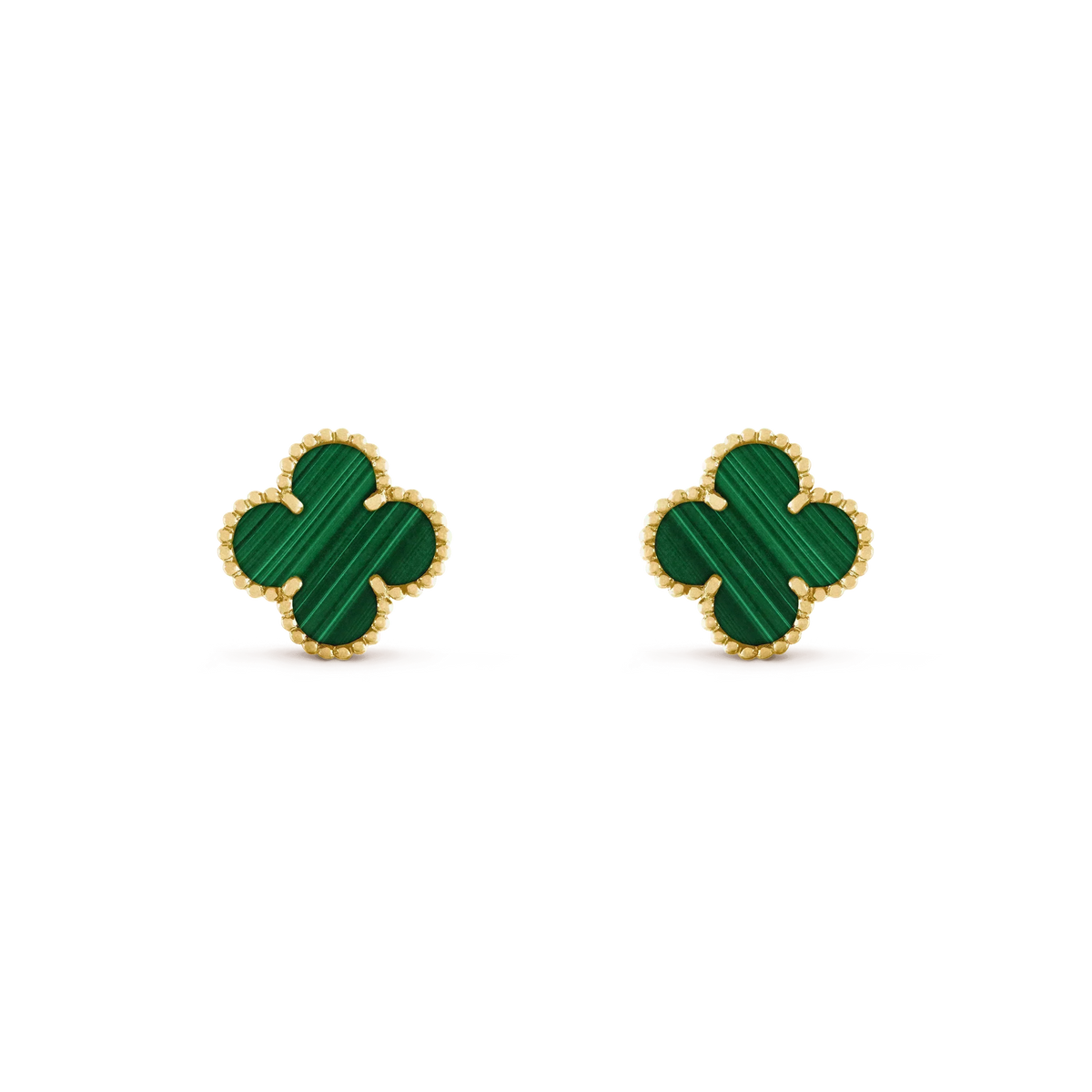[⭐Luxery]CLOVER MEDIUM 1 MOTIFS MALACHITE  EARRINGS