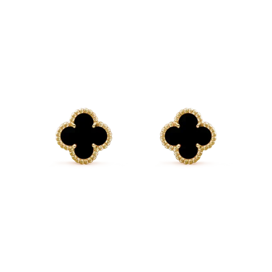 [⭐Luxery]CLOVER MINI 9.5MM BLACK MOP EARRINGS