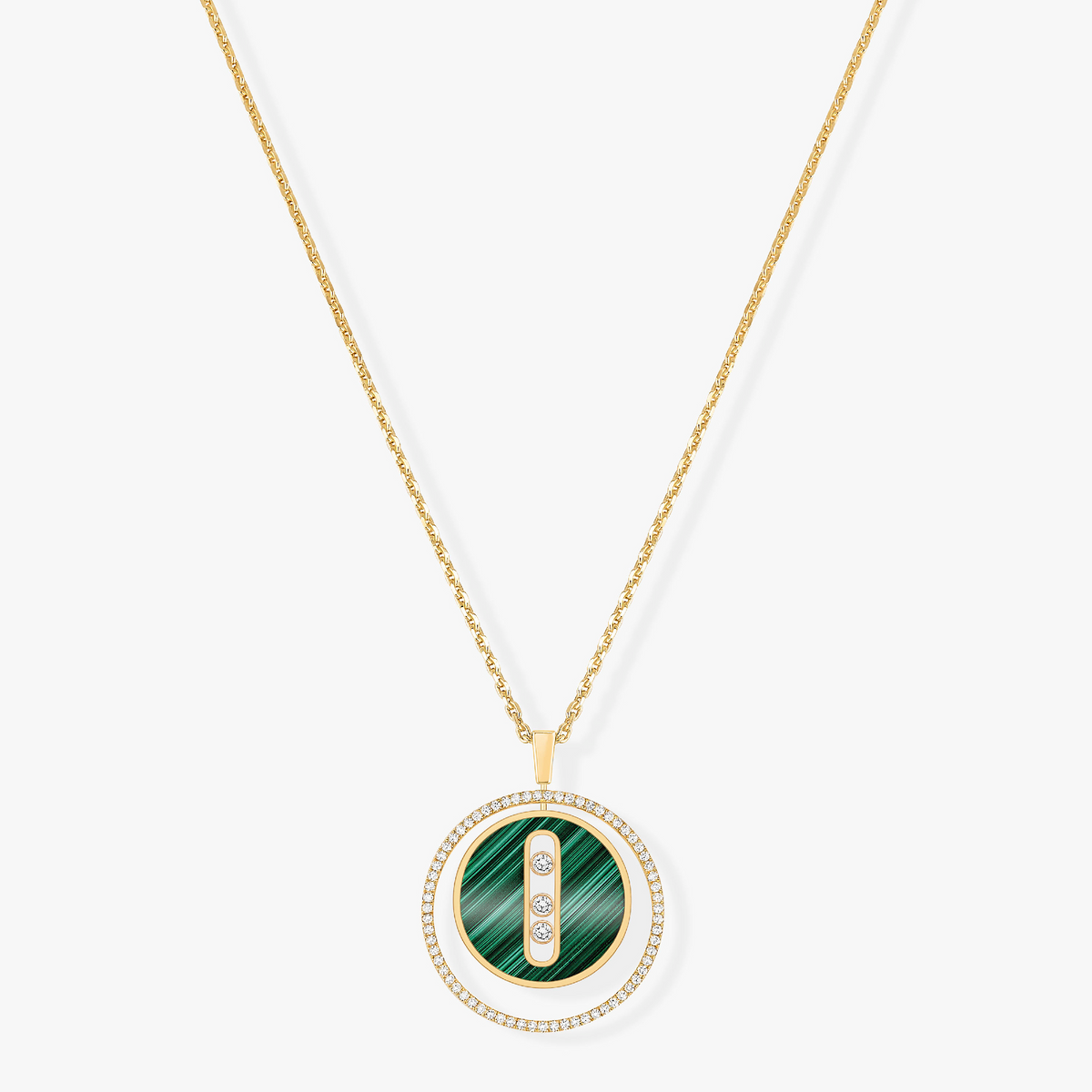 [⭐Luxery]Demo MOVE 3 DIAMOND MALACHITE GOLD DIAMOND NECKLACE