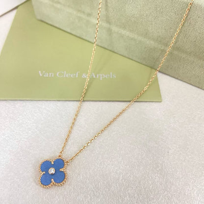 [⭐Luxery]CLOVER 15MM DIAMOND DENIM BLUE CHRISTMAS EDITION
