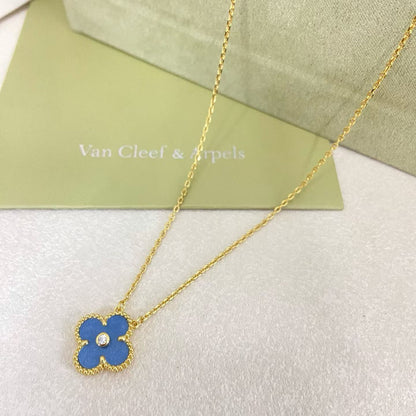 [⭐Luxery]CLOVER 15MM DIAMOND DENIM BLUE CHRISTMAS EDITION