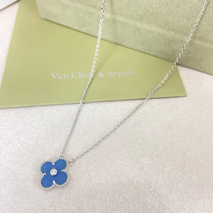 [⭐Luxery]CLOVER 15MM DIAMOND DENIM BLUE CHRISTMAS EDITION