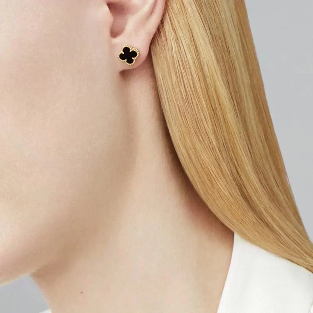 [⭐Luxery]CLOVER MINI 9.5MM BLACK MOP EARRINGS