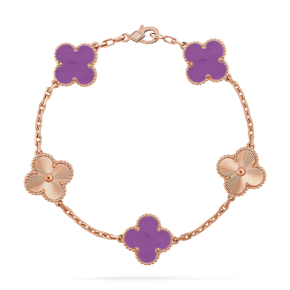 [⭐Luxery] CLOVER 5 MOTIF VIOLET BRACELET COLLECTION