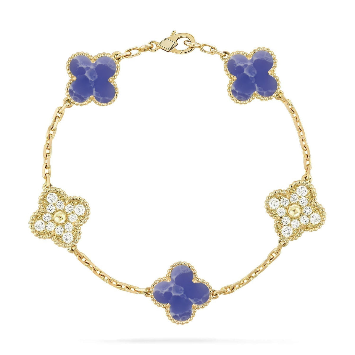 [⭐Luxery]CLOVER 5 MOTIF BLUE VEINS BRACELET COLLECTION