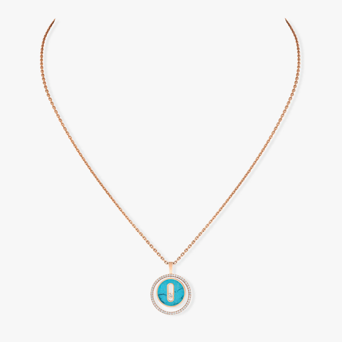 [⭐Luxery]Demo MOVE 1 DIAMOND TURQUOISE PINK GOLD DIAMOND NECKLACE