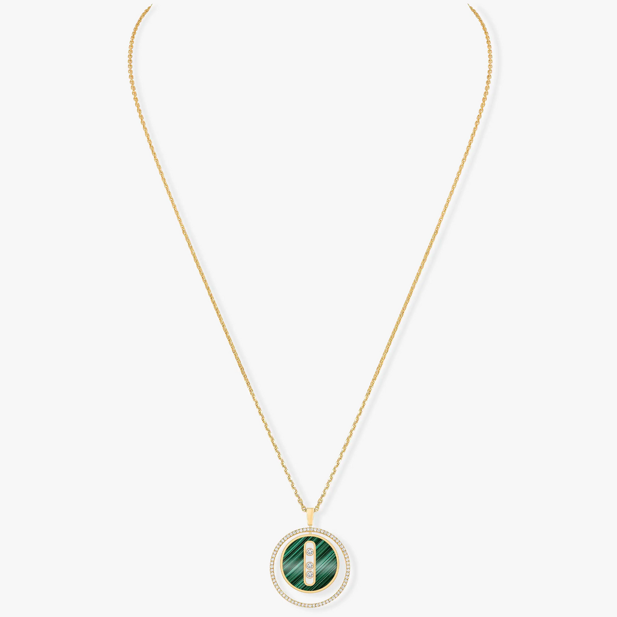 [⭐Luxery]Demo MOVE 3 DIAMOND MALACHITE GOLD DIAMOND NECKLACE