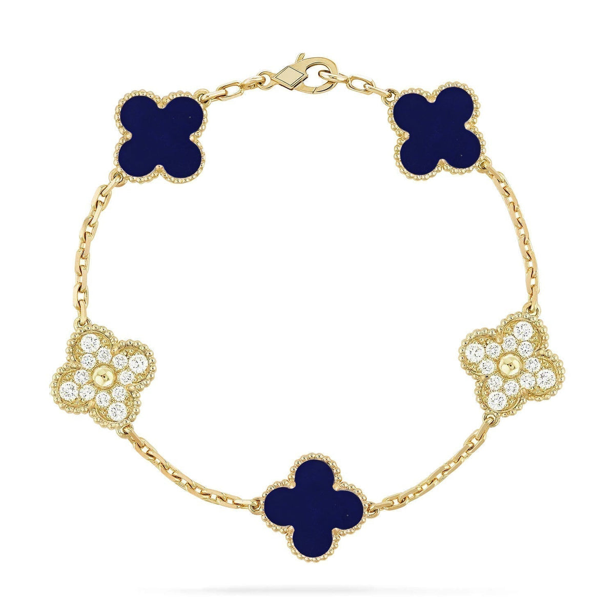 [⭐Luxery]CLOVER 5 MOTIF LAPIS LAZULI BRACELET COLLECTION