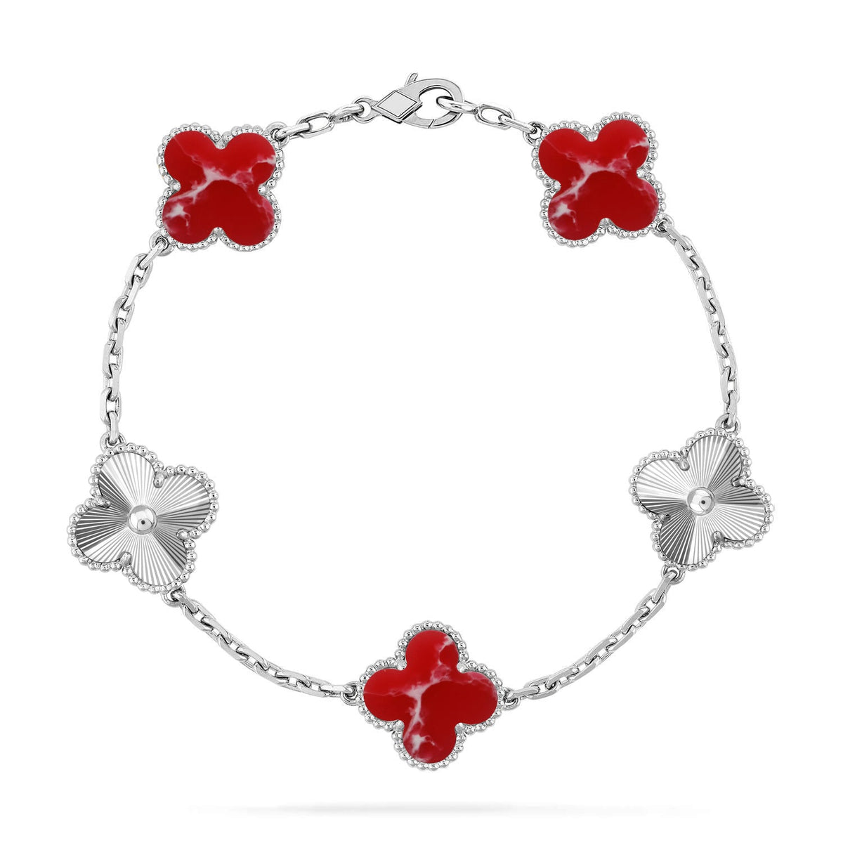 [⭐Luxery]CLOVER 5 MOTIF RED PATTERN BRACELET COLLECTION