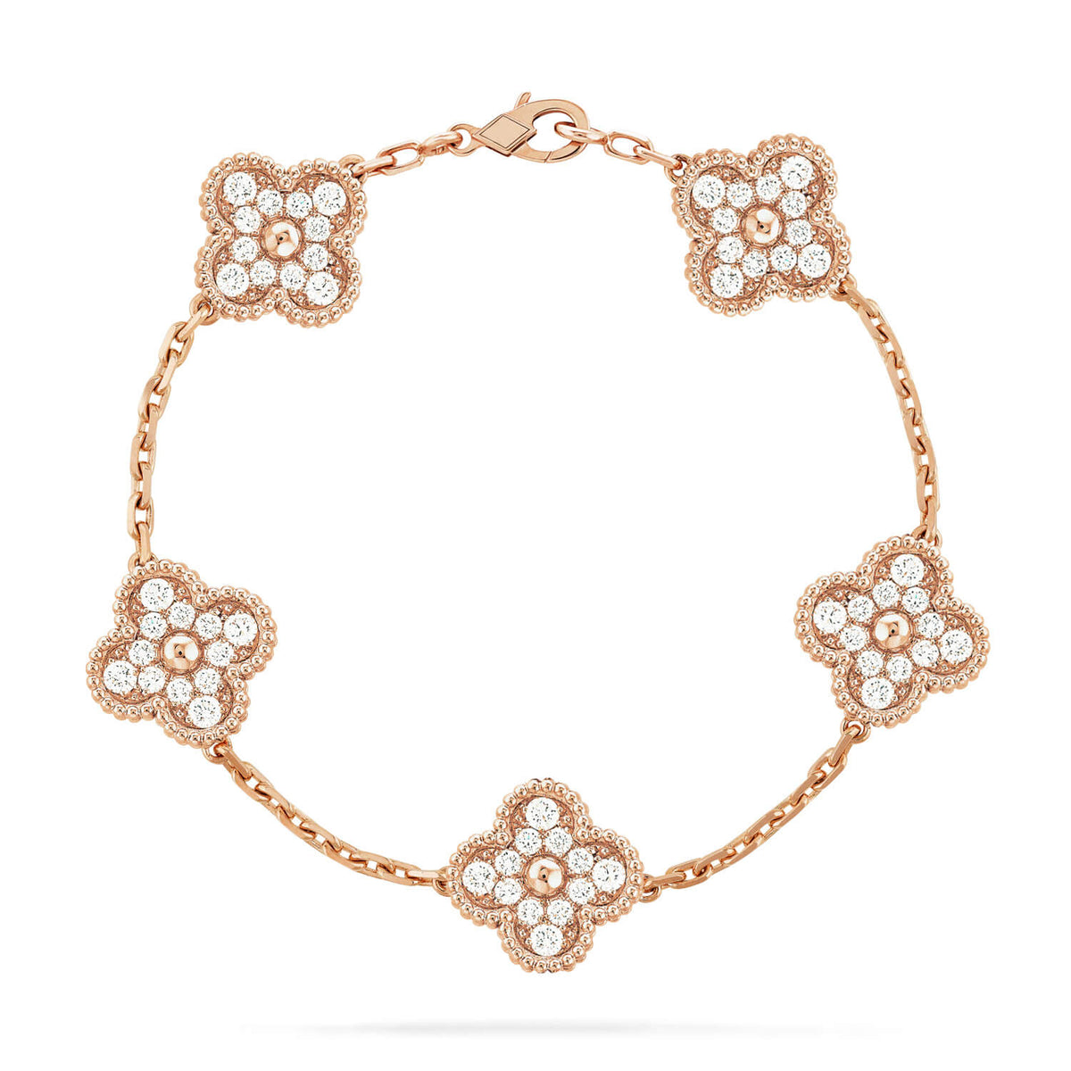 [⭐Luxery] CLOVER 5 MOTIF FULL DIAMOND BRACELET COLLECTION
