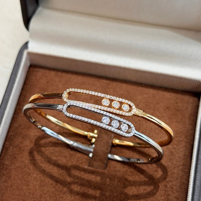 [⭐Luxery]Move Pavé Diamond Bangle Bracelet M