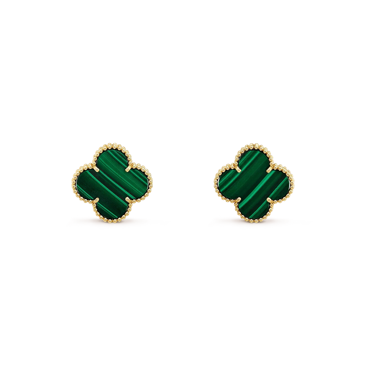 [⭐Luxery]CLOVER MINI 9.5MM MALACHITE  EARRINGS
