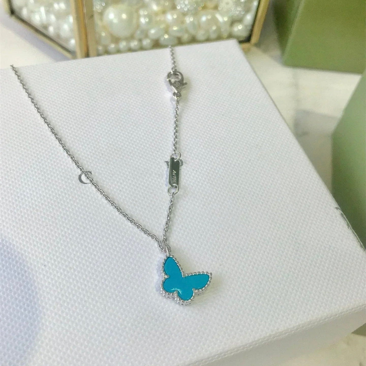 [⭐Luxery]BUTTERFLY TURQUOISE BUTTERFLY BRACELET SILVER