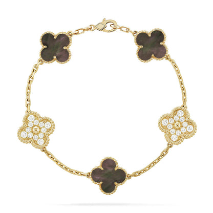 [⭐Luxery] CLOVER 5 MOTIF GRAY MOP BRACELET COLLECTION