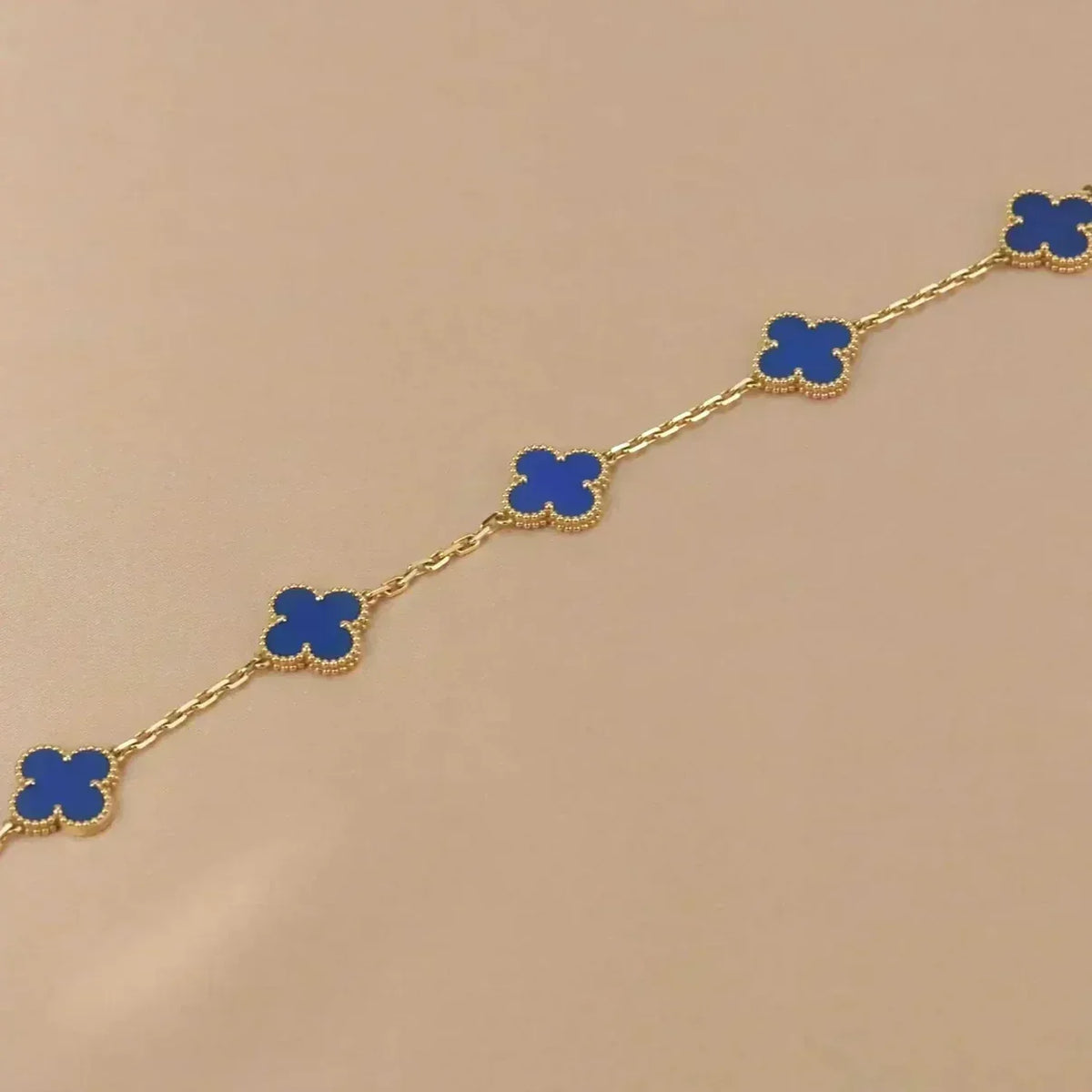 [⭐Luxery] CLOVER 5 MOTIF BLUE AGATE BRACELET COLLECTION
