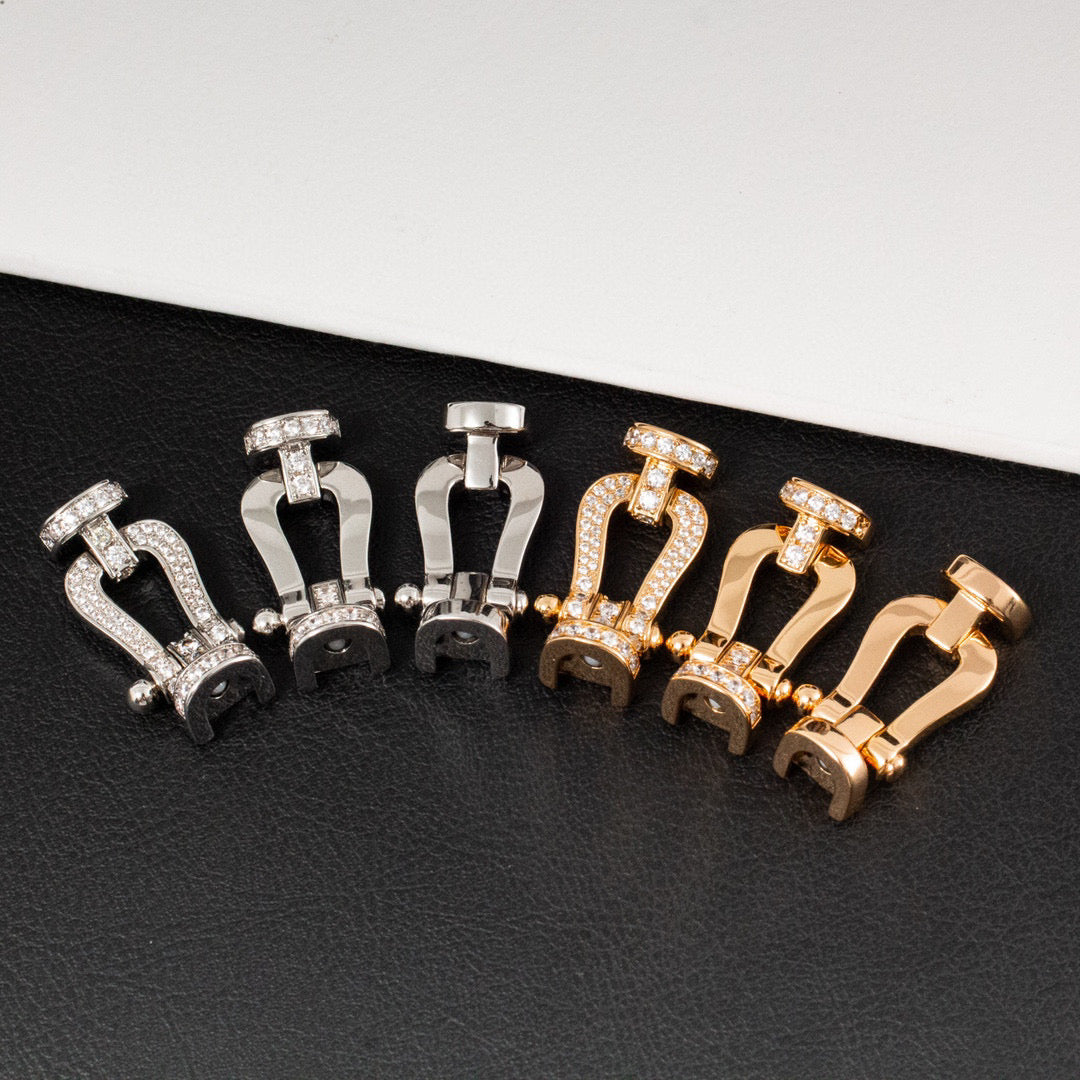 [⭐Luxery]FORCE LARGE HORSESHOE FULL DIAMOND BRACELET GOLD