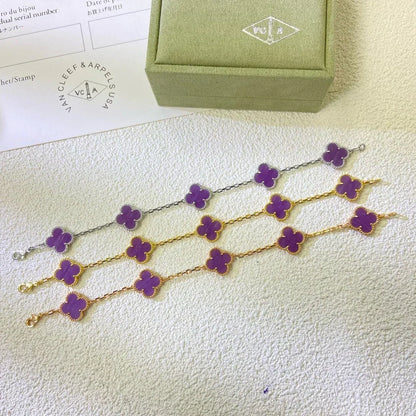 [⭐Luxery] CLOVER 5 MOTIF VIOLET BRACELET COLLECTION