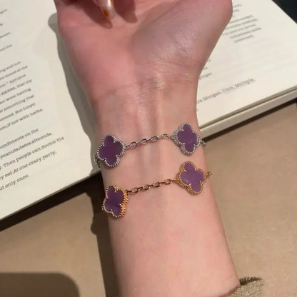 [⭐Luxery] CLOVER 5 MOTIF VIOLET BRACELET COLLECTION