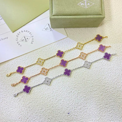 [⭐Luxery] CLOVER 5 MOTIF VIOLET BRACELET COLLECTION